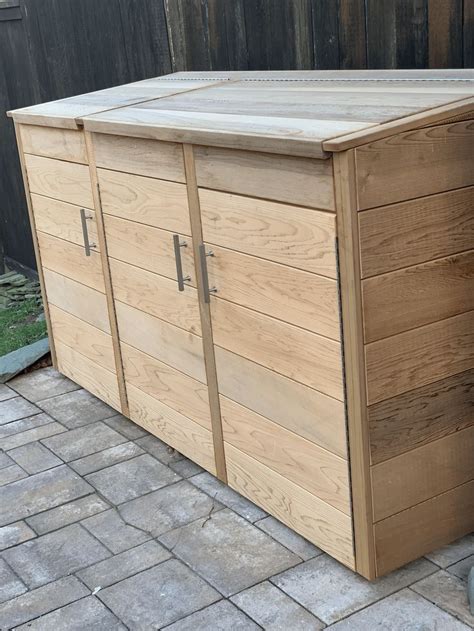 wood outdoor garbage bin enclosures